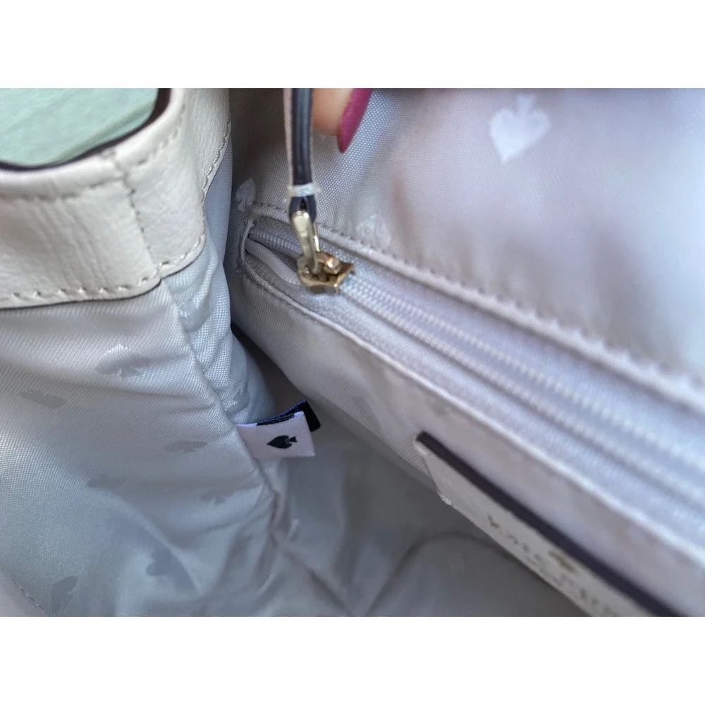 Kate‎ Spade Cream Leather Adel Flap Backpack Designer Bag Luxury Travel  Neutral